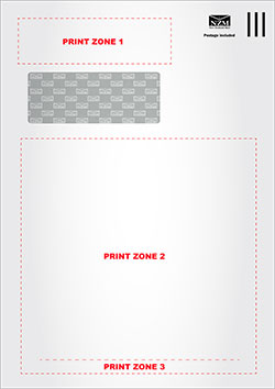 A4 envelope custom print zones 